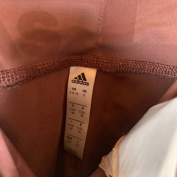 Adidas Tights Women's Small Quiet‎ Crimson Deboss Optime Polyester Stretch 7267 - Picture 4 of 11